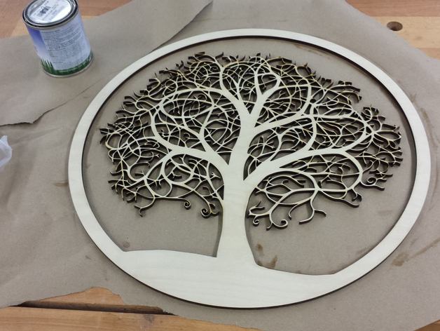 CNC Cutting Design with tree pattern
