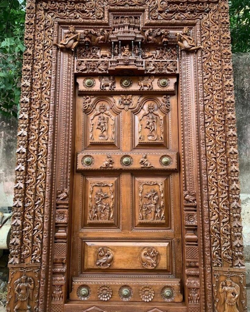 Intricately Carved Wooden Main Door Designs Indian Style