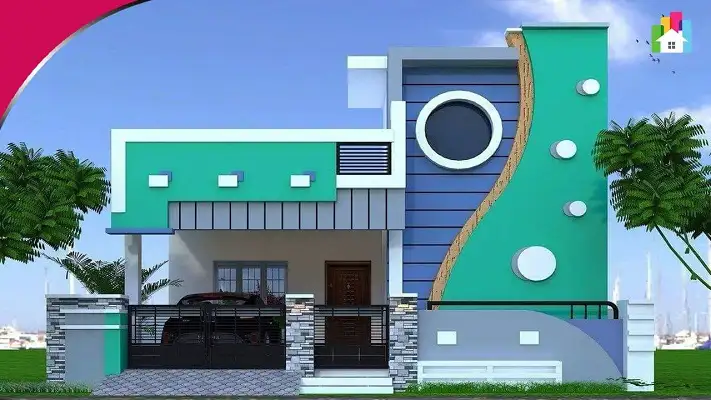 single Floor House Front Elevation