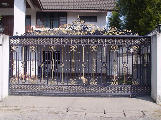 Sliding iron gate design for home