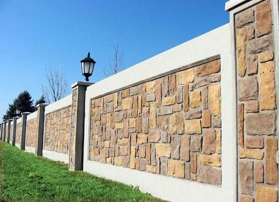 Stone-cladded Modern Boundary Wall Design