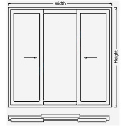 Three-Panel Slider Wooden Windows