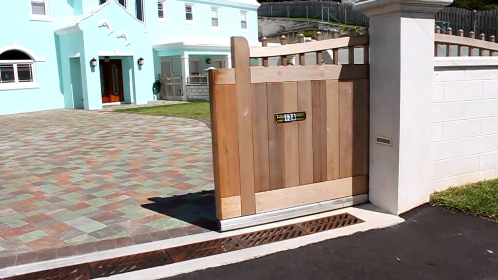 wooden sliding gate design