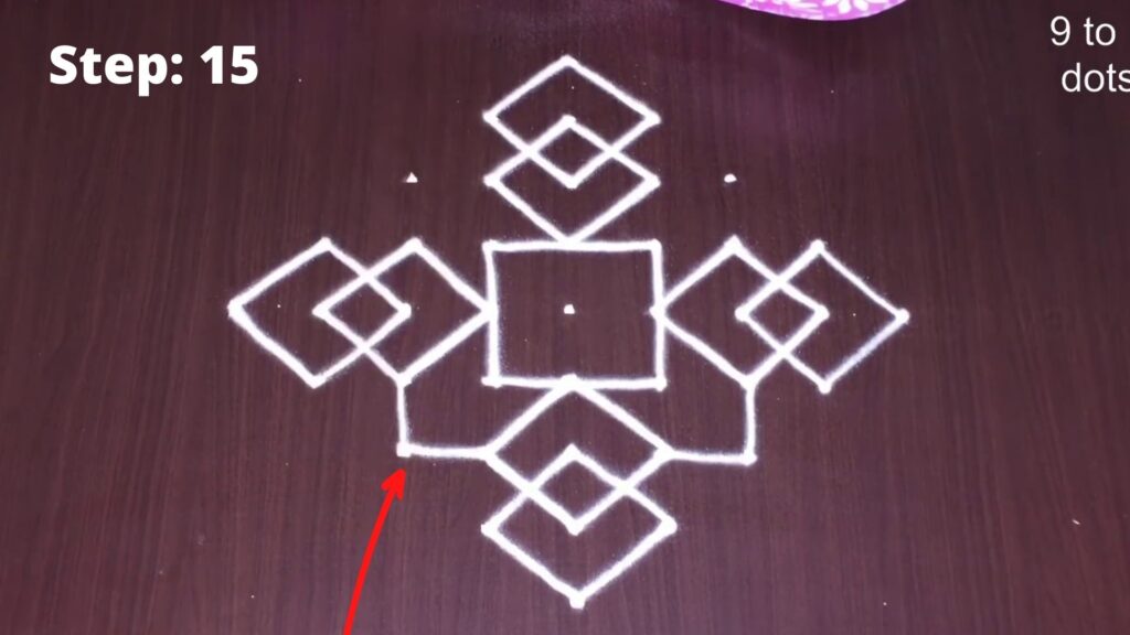 Simple Rangoli Designs with Dots (9x1)
