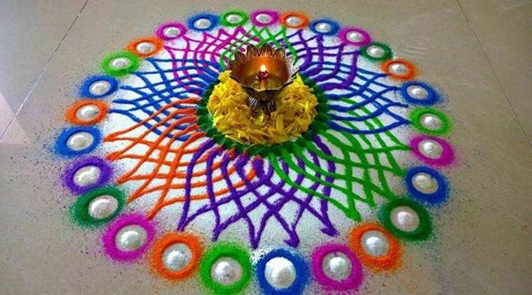 Circle Rangoli Designs for Diwali Photos
