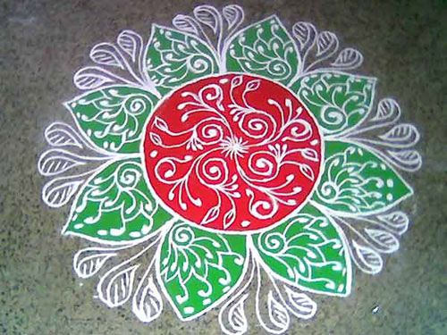 Jothi Rangoli Designs for New Year Odisha