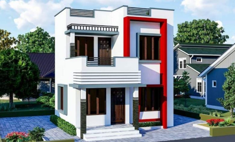 Low budget simple two story house