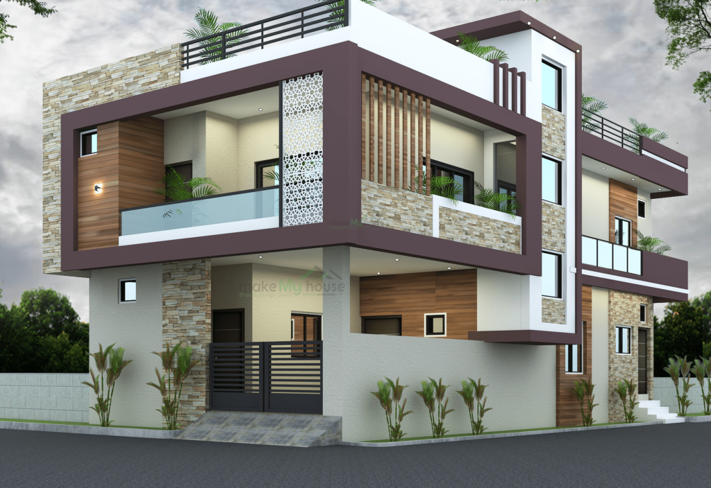 Simple Elevation Designs for 2 Floors Building