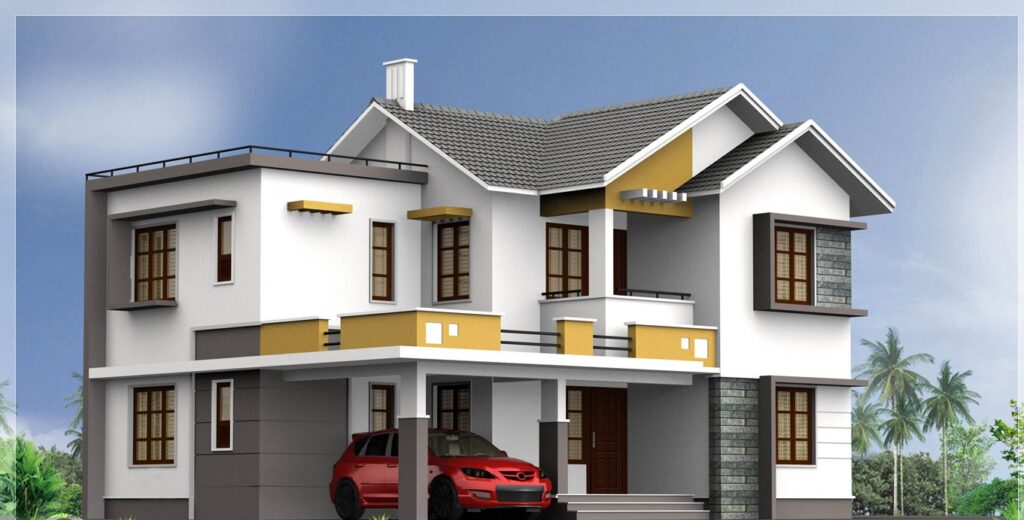 Simple Elevation Designs for 2 Floors Building