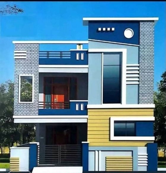 simple front balcony design house