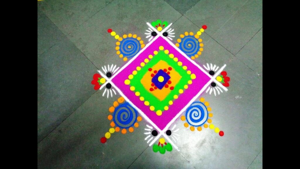 Square Rangoli Designs for Diwali Photos