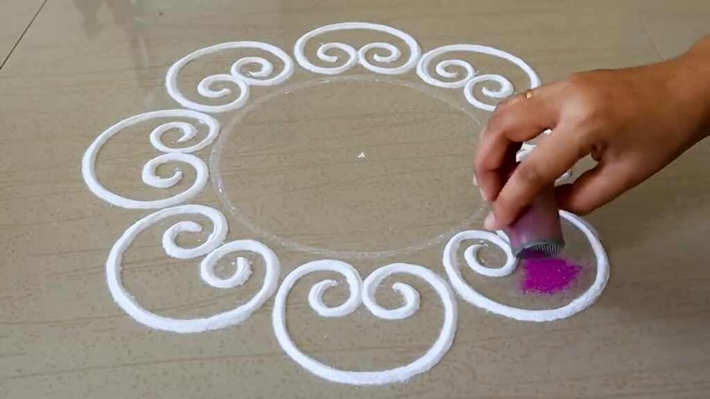 Steps to Simple Rangoli Design