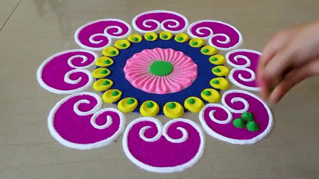 Steps to Simple Rangoli Design