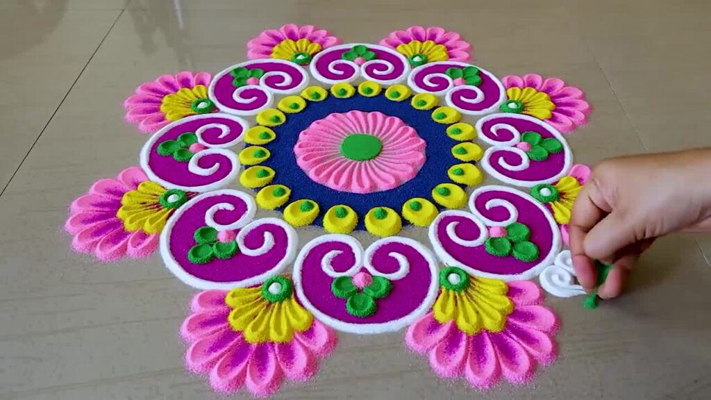 Steps to Simple Rangoli Design