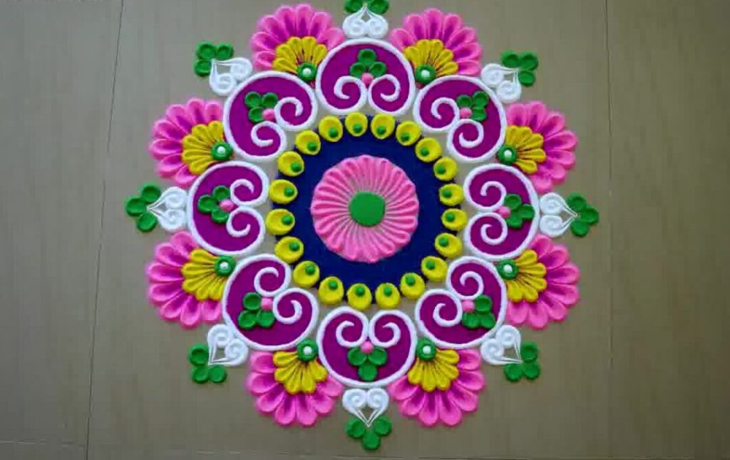 Steps to Simple Rangoli Design