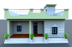 village house front design
