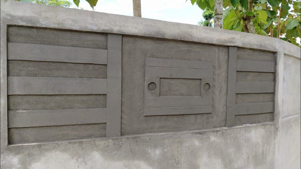 Front Boundary Wall Design of House in Concrete Picture