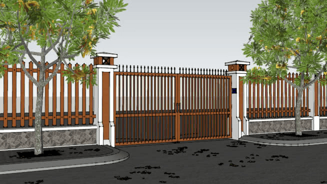 house boundary wall main gate design