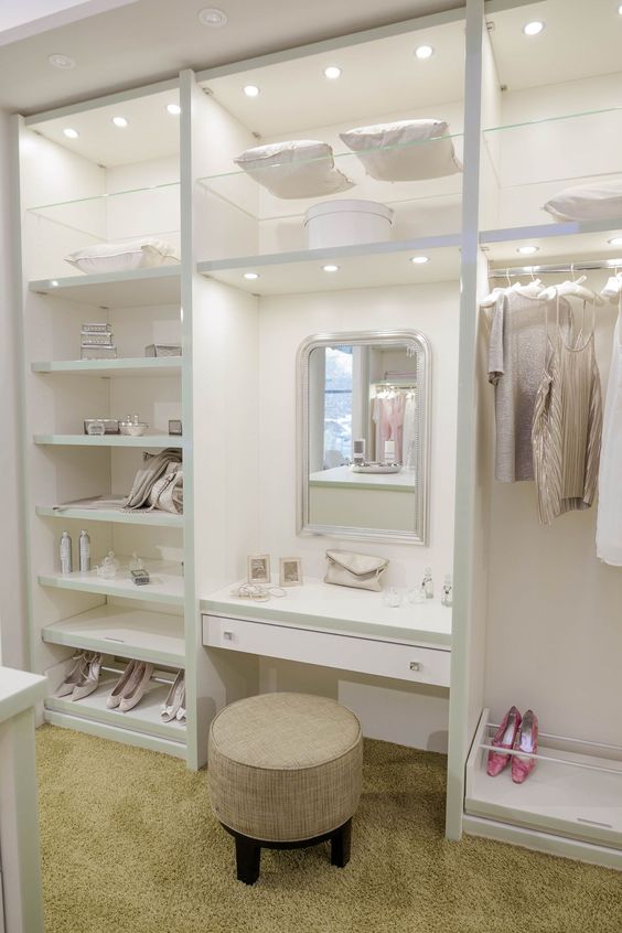 sliding wardrobe design with dressing table