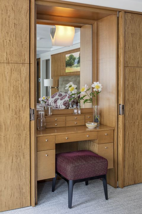 sliding wardrobe design with dressing table