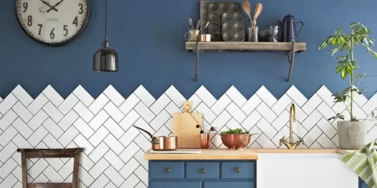 half wall cladding - Modern Kitchen Wall Tiles Design Ideas