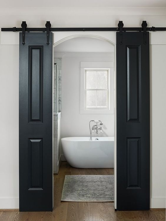 Ideas for Bathroom Wooden Door Design 10