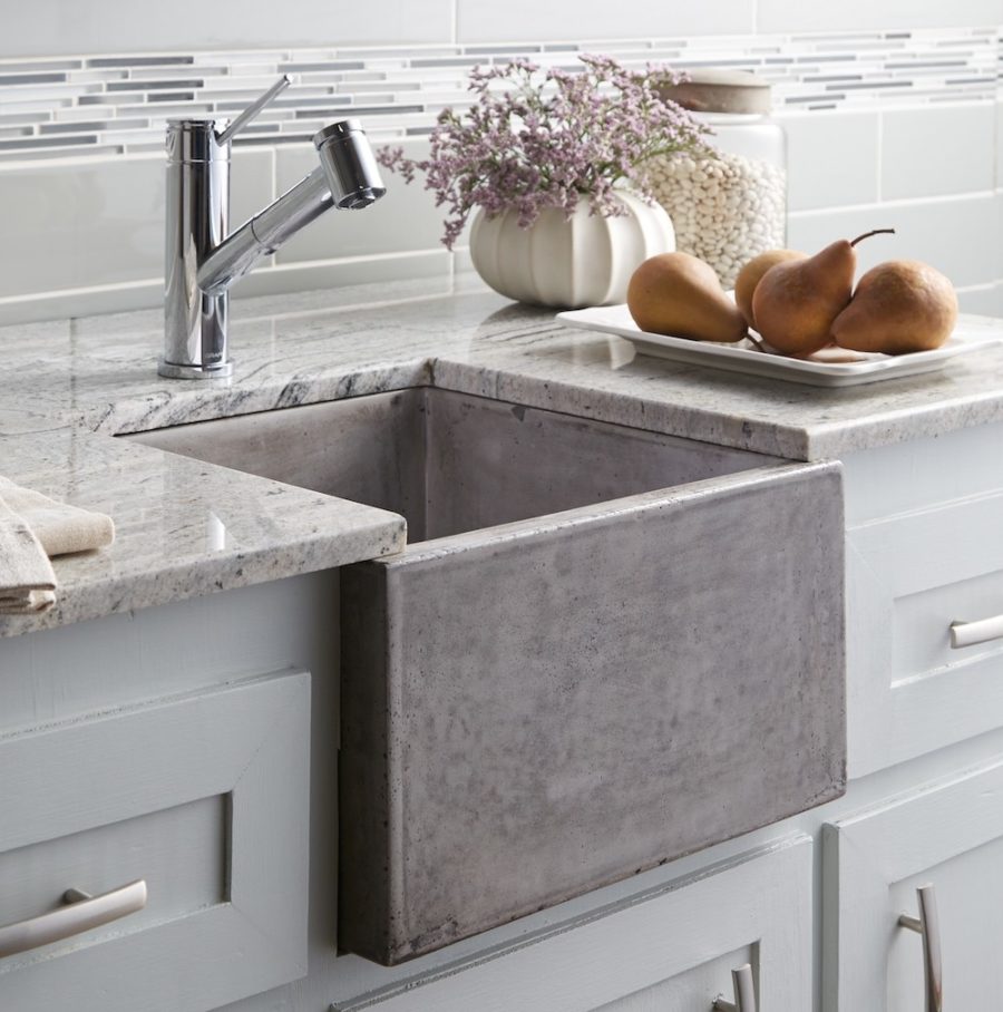 Concrete Undermount Modern Kitchen Sink Design