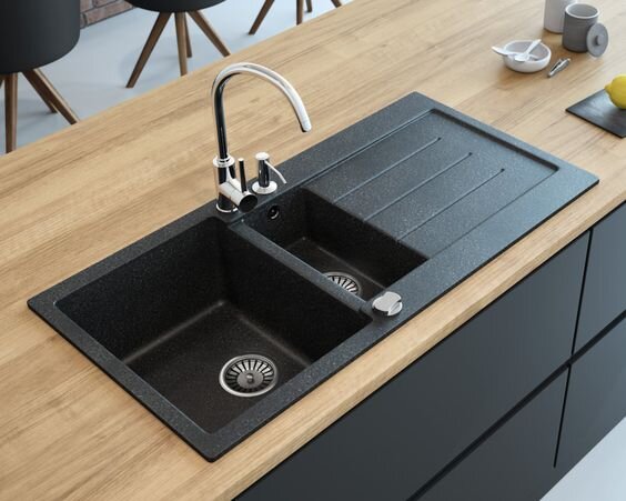 Kitchen Wash Basin Design with Modern Granite Ensemble