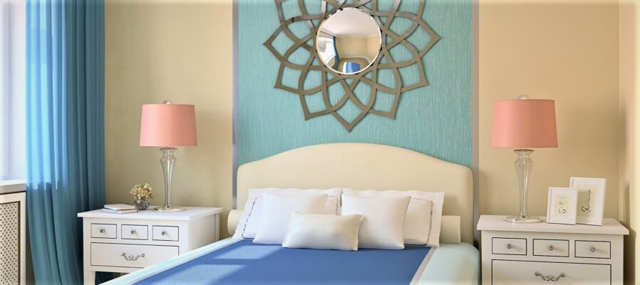 Blue Two Colour Combination for Bedroom Walls Ideas