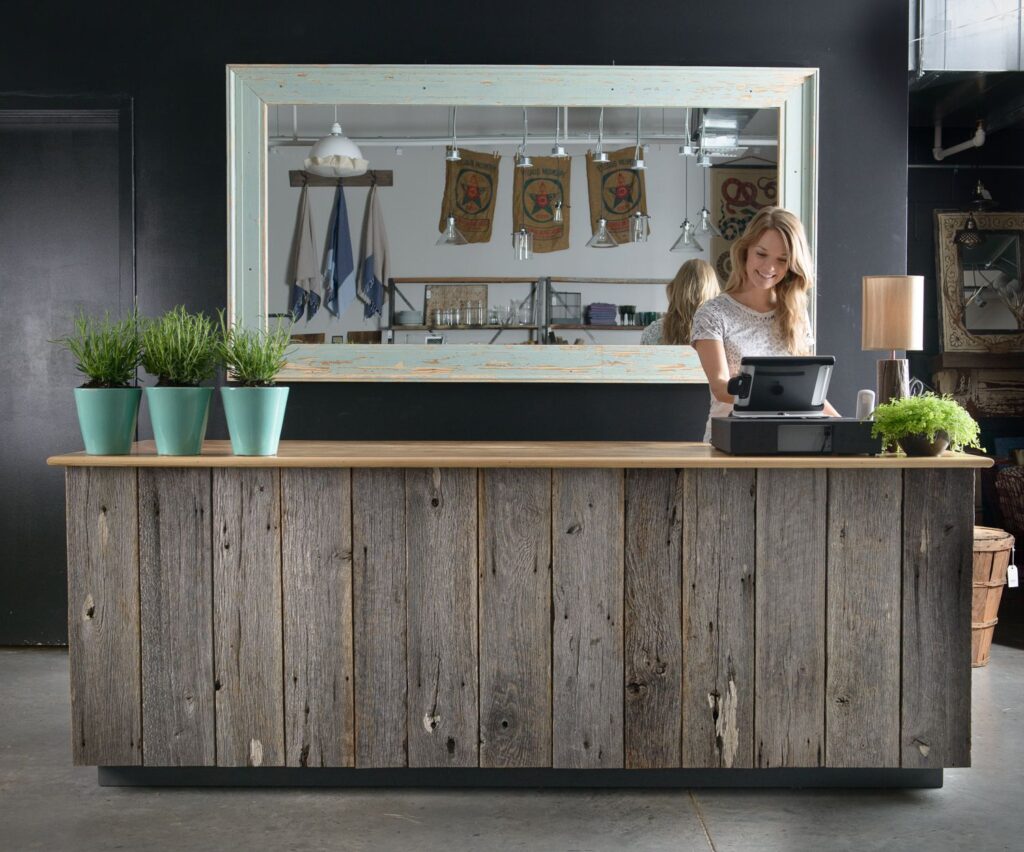 Wooden Counter Design for Shop in India