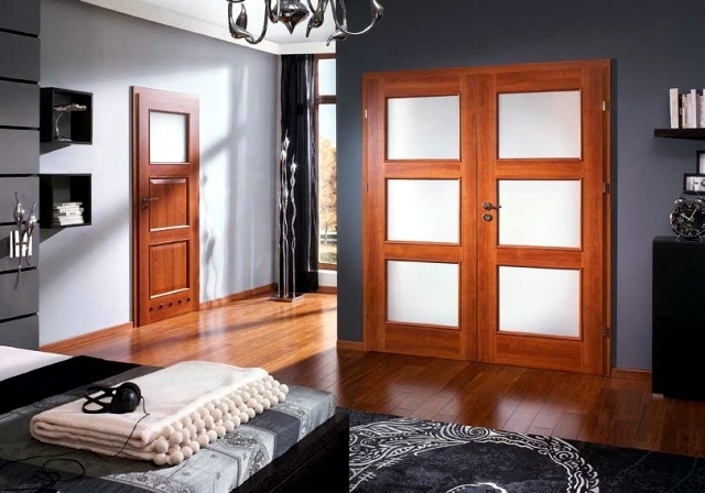 Bedroom door design with glass 14