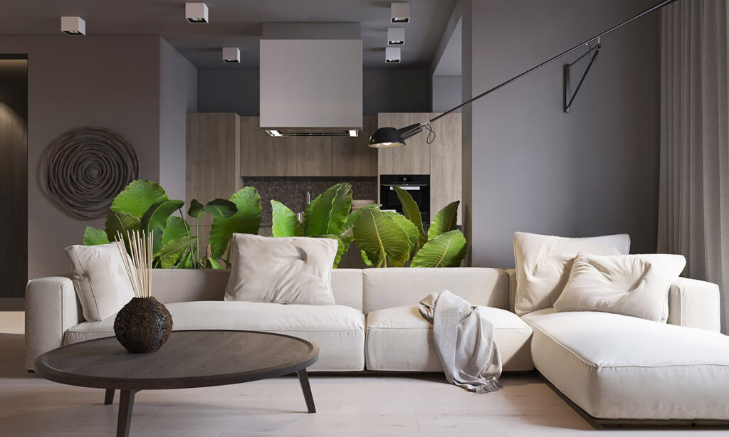 Ideas de sala de estar con sofá gris