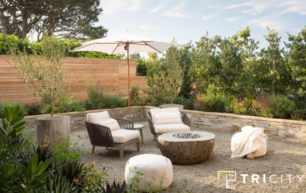 Install a Seating Area For Inexpensive Desert Landscaping Ideas 