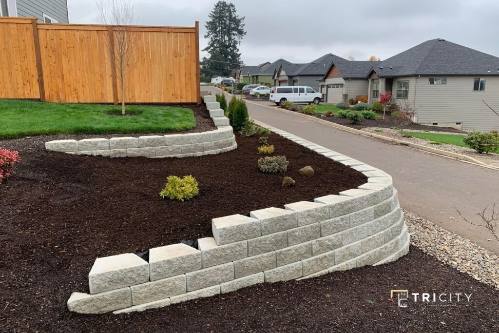 Two-Tier Retaining Wall | Simple Retaining Wall Ideas For Sloped Backyard