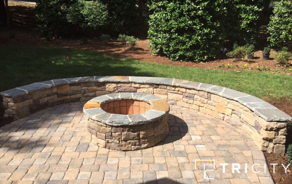 Brick Fire pits With Paver Patio