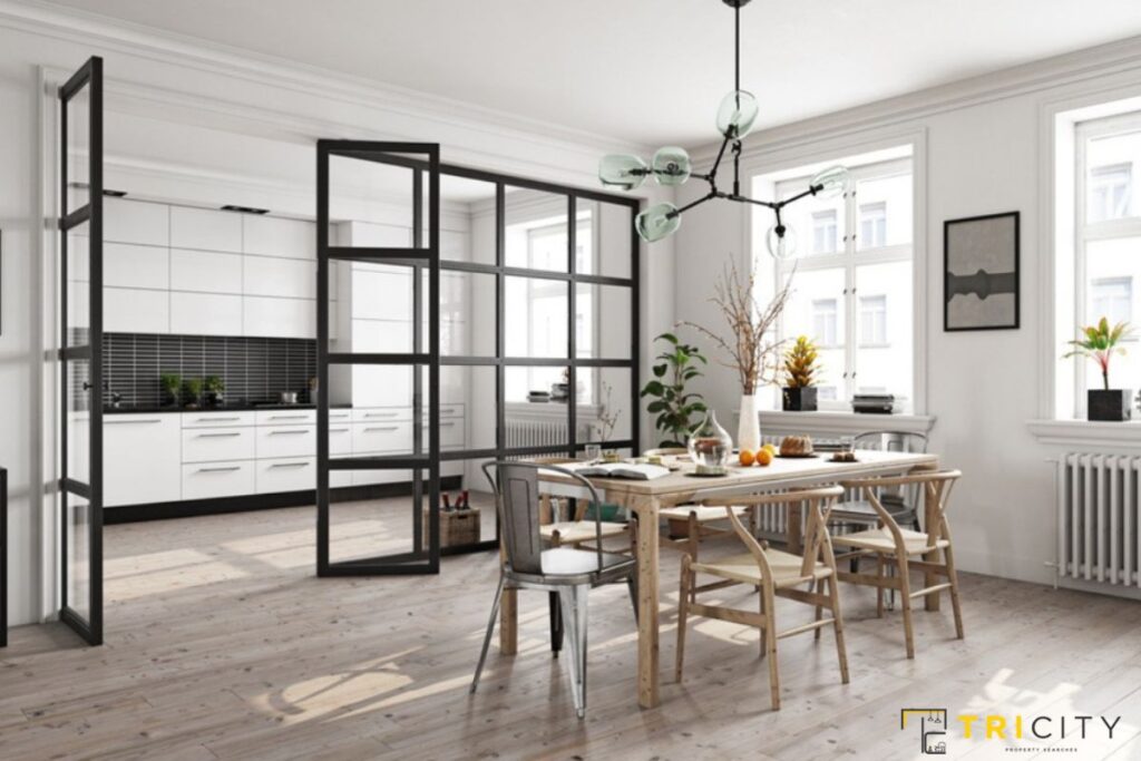 Glass Partition Designs Between Living Dining