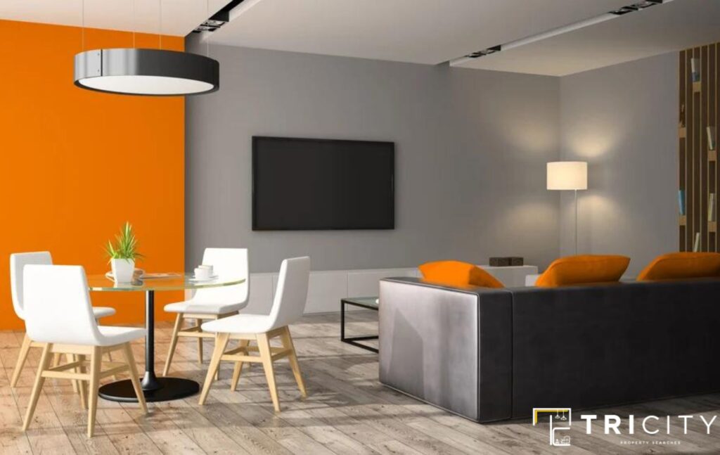 Grey and Orange Two Color Combinations For Bedroom Walls