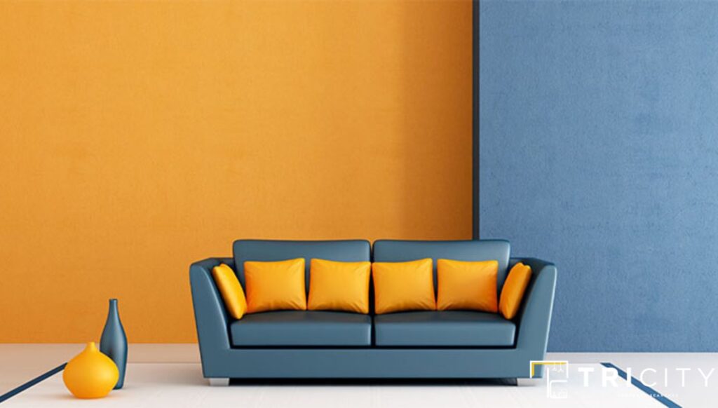 Blue and Orange Two Color Combinations For Bedroom Walls