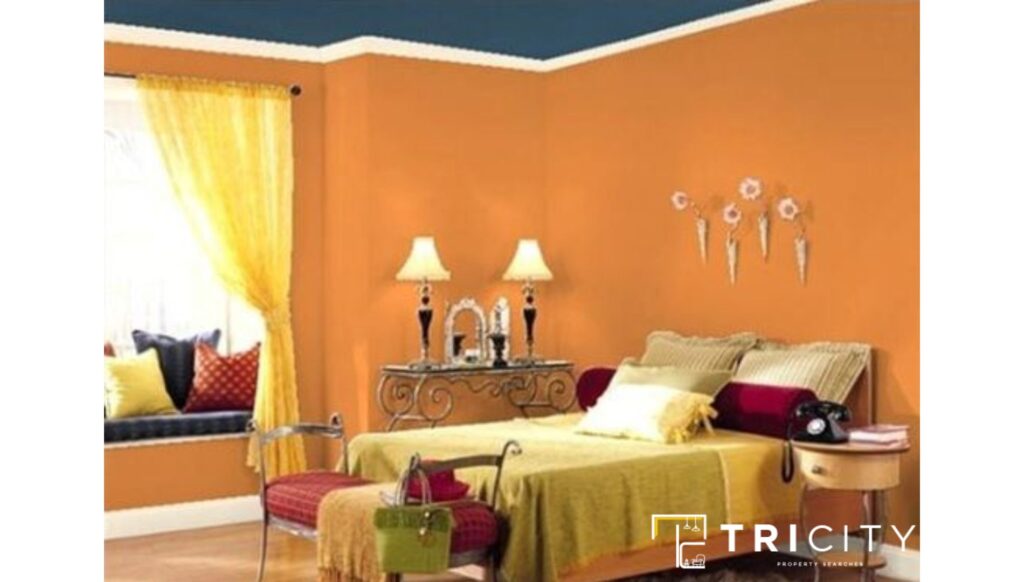 Blue and Orange Two Color Combinations For Bedroom Walls