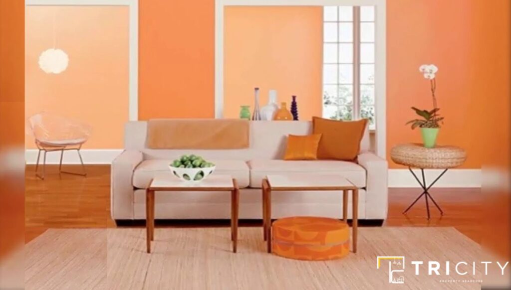 Beige and Orange Two Color Combinations For Bedroom Walls