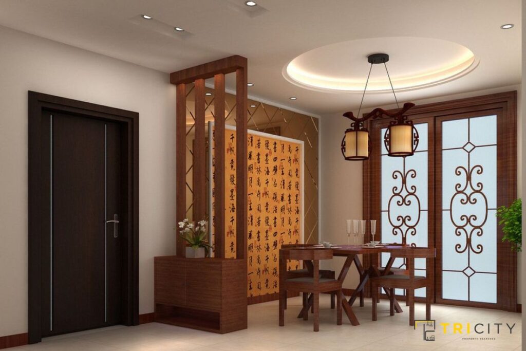 Wooden Partition Designs Between Living Dining