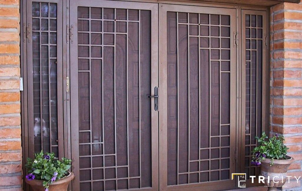 Indian Main Door Designs With Geometric Patterns