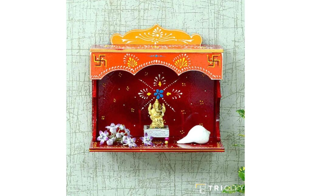 Wall-Mounted Space Saving Small Pooja Room Designs In Apartments