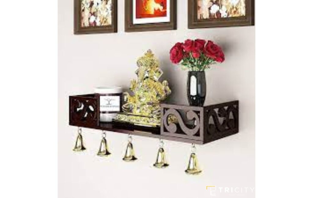 Wall-Mounted Space Saving Small Pooja Room Designs In Apartments