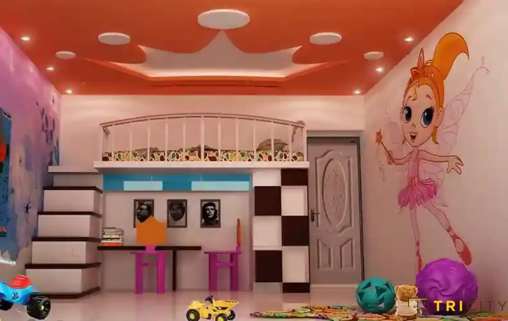Bedroom Modern POP Plus Minus Design For Kids