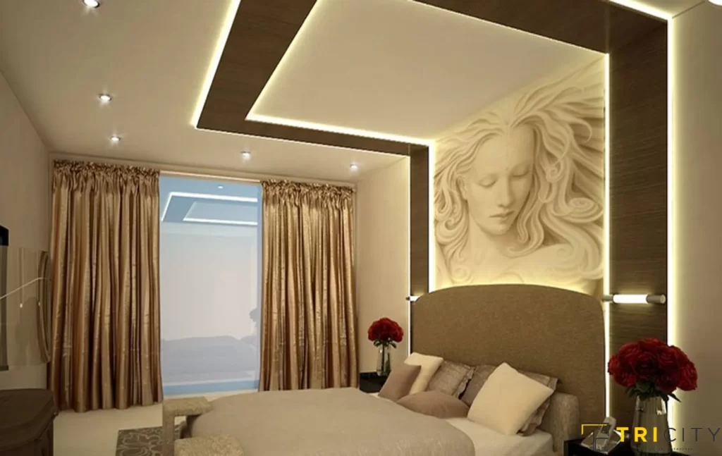 Decorative Bedroom POP Plus Minus Design