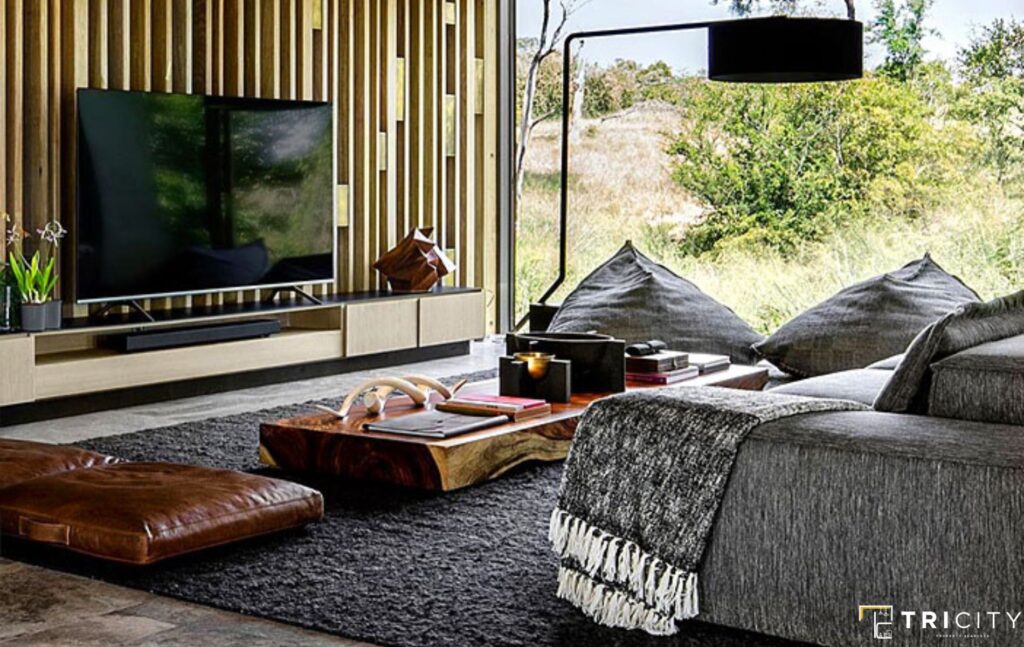 Classical Design TV Panel Design For Bedroom