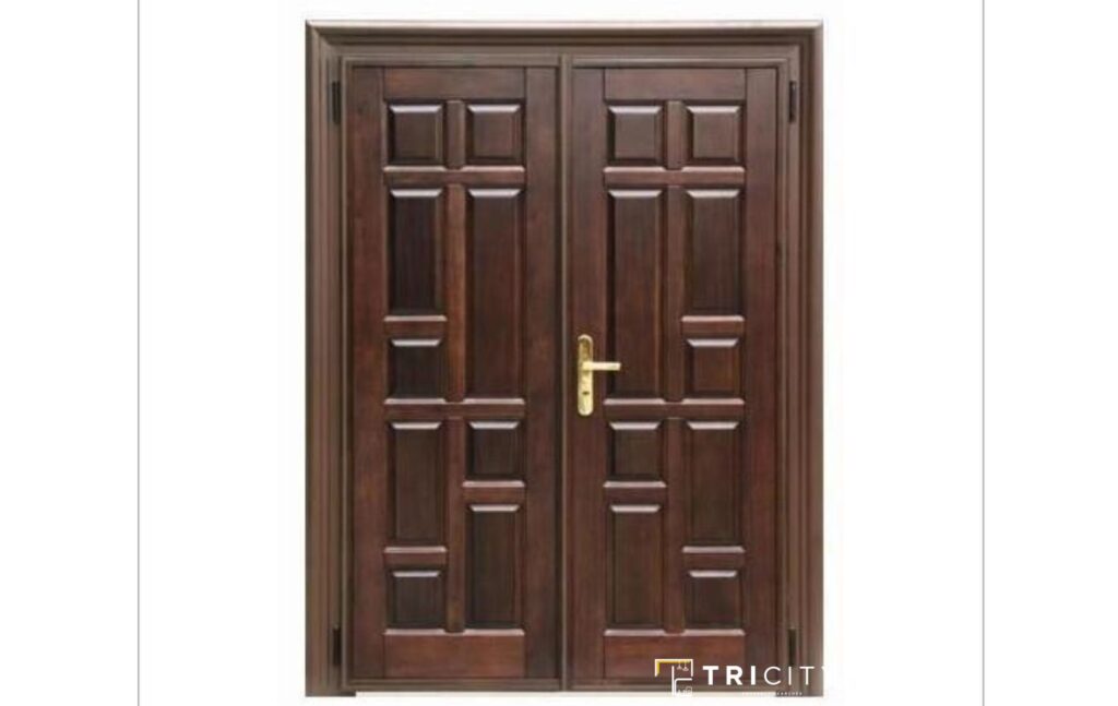 Contemporary Wooden Main Hall Double Door Design