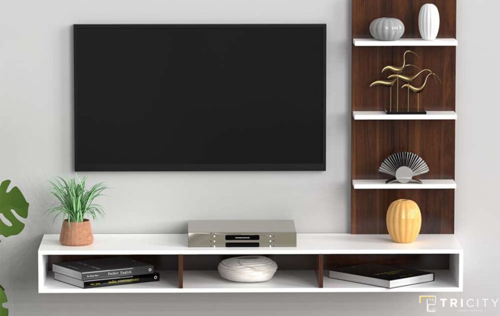 Floating Cabinet Modern TV Panel Design For Bedroom