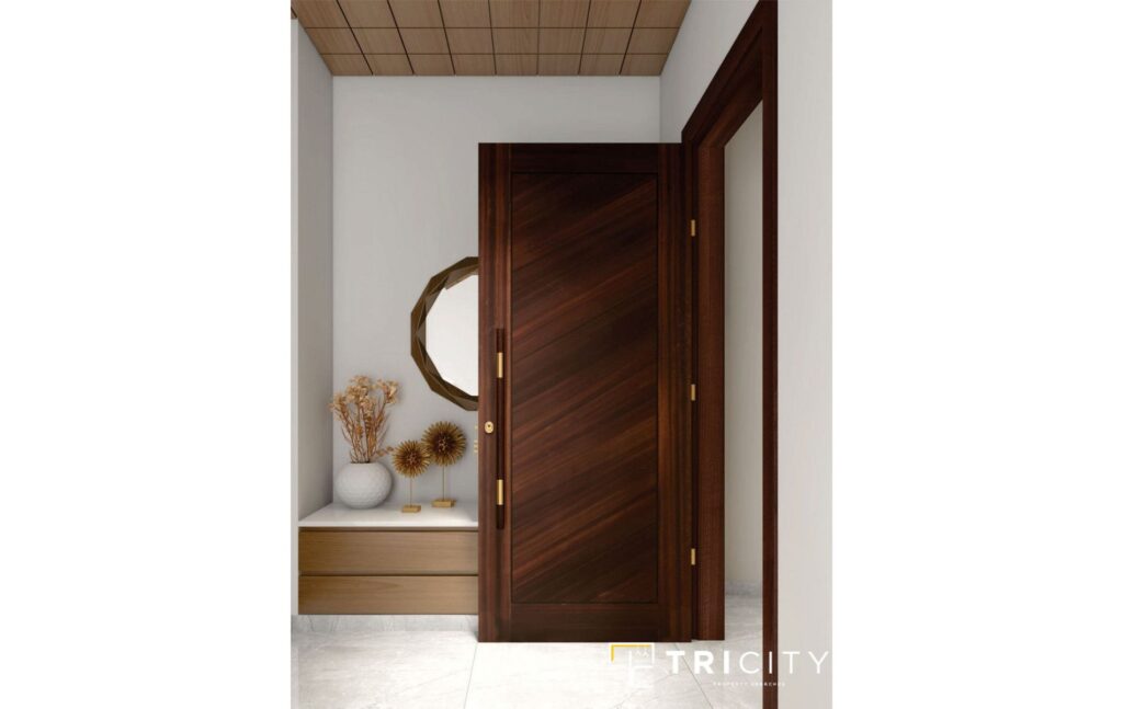 Wooden Designer Main Doors Formed From Veneer